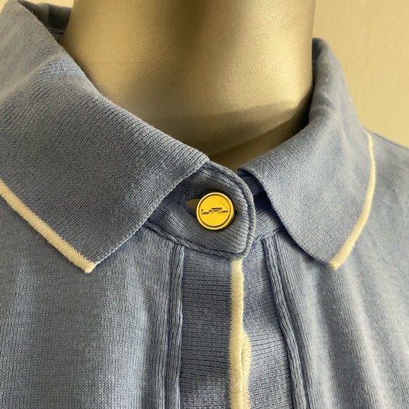Vintage Lauren Ralph Lauren Navy Blue Polo Shirt Crest Logo Women's Size Large - Picture 4 of 8